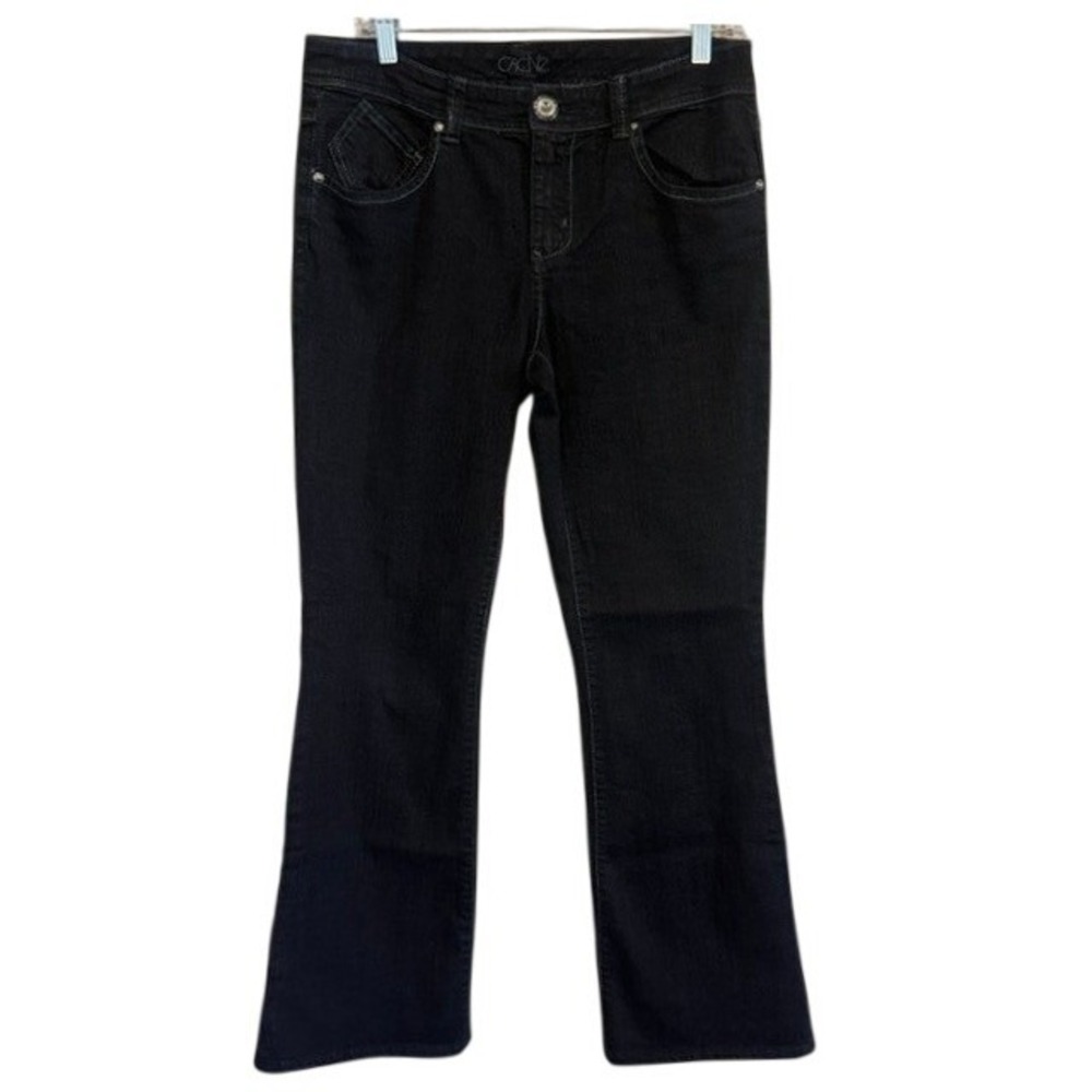 Cache Women's Denim Black Bootcut Flare Leg Jeans Stretch 6